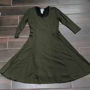 Green half sleeve dress